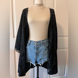 Vintage Victoria’s Secret Silk Lace Beaded Sequin Tie Night Robe